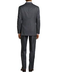 Hickey Freeman Lindsey Two Piece Narrow Stripe Suit Medium Gray