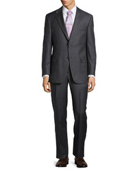 Hickey Freeman Lindsey Two Piece Pinstripe Suit Charcoal