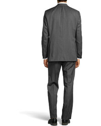 Hugo Boss Pasini Triple Pinstripe Wool Two Piece Suit Medium Gray