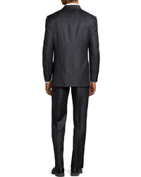 Hickey Freeman Pencil Striped Two Piece Suit Charcoal