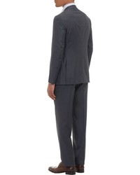 Isaia Pinstripe Two Button Suit Black