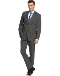 Perry Ellis Portfolio Comfort Stretch Charcoal Stripe Slim Fit Suit