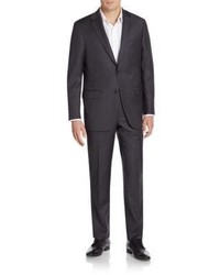 Hickey Freeman Regular Fit Pinstriped Worsted Wool Suit