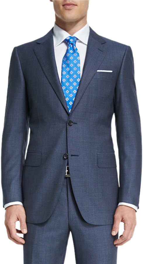 sienna blue bird's eye suit