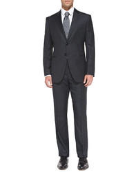 Giorgio Armani Taylor Pinstripe Suit Charcoalblack