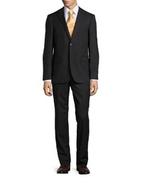 Neiman Marcus Two Piece Modern Fit Pinstripe Suit Charcoal