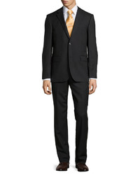 Neiman Marcus Two Piece Modern Fit Pinstripe Suit Charcoal
