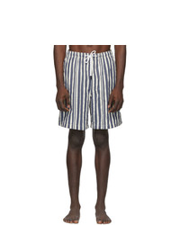 Charcoal Vertical Striped Swim Shorts