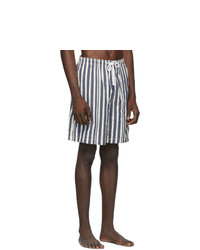 Solid and Striped Blue And White Stripe The Long Classic Swim Shorts