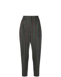 Charcoal Vertical Striped Tapered Pants