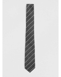Topman Charcoal Stripe Wool Tie And Charcoal Pocket Pack