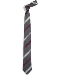 Ernest Alexander Fitzgerald Charcoal Striped Silk Necktie
