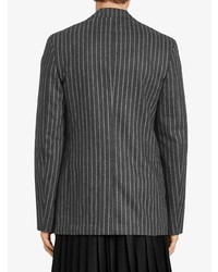 Burberry Pinstriped Wool Blend Twill Tailored Jacket
