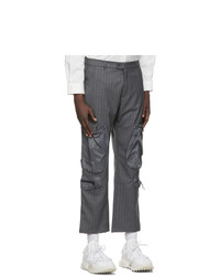 Li-Ning Black Wool Striped Pocket Trousers
