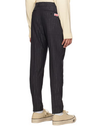 Kenzo Gray Paris Striped Trousers