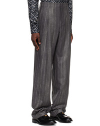 Versace Gray Pinstripe Trousers