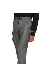 BOSS Grey Banks Pinstripe Trousers