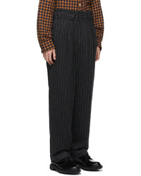 Bed J.W. Ford Grey Striped Over Waist Wide Trousers