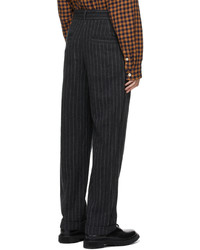 Bed J.W. Ford Grey Striped Over Waist Wide Trousers