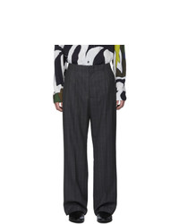 Our Legacy Grey Wool Pinstripe Borrowed Chino Trousers