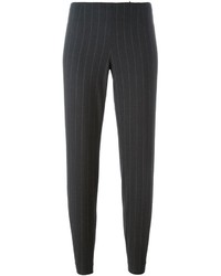 Charcoal Vertical Striped Wool Pants