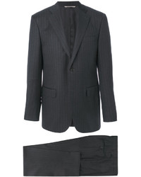 Charcoal Vertical Striped Wool Suit