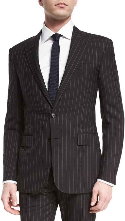 ralph lauren black pinstripe suit