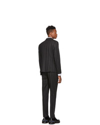 Neil Barrett Grey And Black Wool Striped Suit