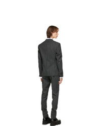 Neil Barrett Grey And White Wool Stripe Slim Fitted Suit