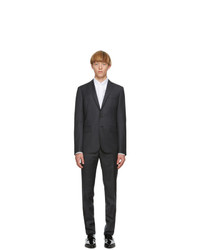 DSQUARED2 Grey Wool Striped Paris Fit Suit