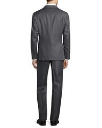 Isaia Regular Fit Wide Stripe Wool Suit