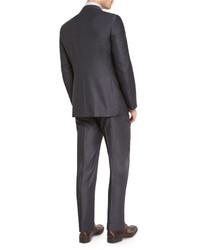 Ermenegildo Zegna Wool Striped Two Piece Suit Charcoal