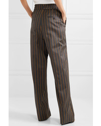 Calvin Klein 205W39nyc Striped Wool And Cotton Blend Wide Leg Pants