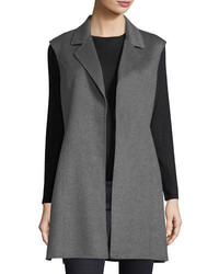 Neiman Marcus Cashmere Collection Luxury Notched Double Face Cashmere Vest