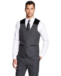 Big Tall Suit Vest Charcoal Gray Wd Ny Black