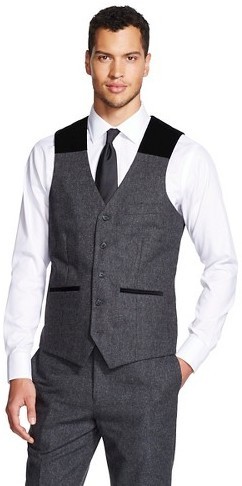 big and tall black suit vest