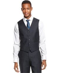Ryan Seacrest Distinction Blue Flannel Slim Fit Vest