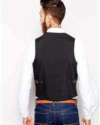 Asos Brand Slim Fit Vest In 100% Wool
