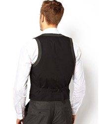 Asos Brand Slim Fit Vest In Charcoal