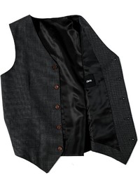 Asos Brand Slim Vest In Gray Dogstooth