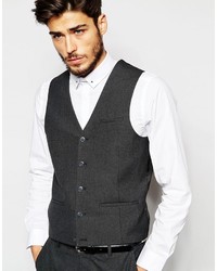 Asos Brand Vest With Square Hem In Charcoal