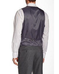 Perry Ellis Gray Sharkskin Five Button Suit Separates Vest