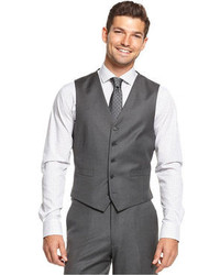 Ryan Seacrest Distinction Grey Stripe Slim Fit Vest