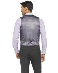 Haggar H26 Slim Fit Suit Vest Charcoal Pinstripe
