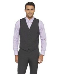 Haggar H26 Slim Fit Suit Vest Charcoal Pinstripe