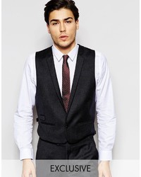Hart Hollywood By Nick Hart 100% Wool Vest In Slim Fit