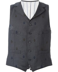 Lardini Wooster Embroidered Face Waistcoat
