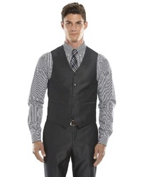 Savile Row Modern Fit Charcoal Sharkskin Suit Vest