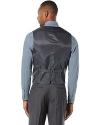 Perry Ellis Regular Fit Solid Sharkskin Suit Vest