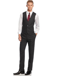 Calvin Klein Suit Charcoal Donegal Vested Slim X Fit